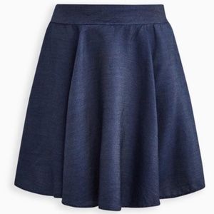 Torrid Mini Chambray Skater Skirt Size 0 NWOT